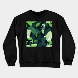 Leaves And Flower Pattern Crewneck Sweatshirt